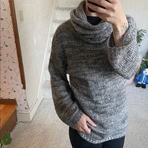 H&M Charcoal Knit Mohair Blend Turtleneck Sweater